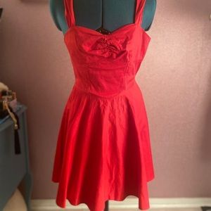 50s style red summer dress